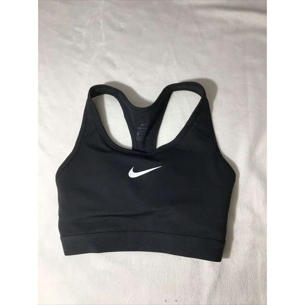 NEW $38 Nike Black Swoosh Sports Racerback Bra [ SZ‎ XS ] #3725 - Picture 3 of 12
